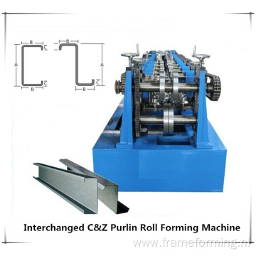 Automatic quick change size CZ purline roll forming machine